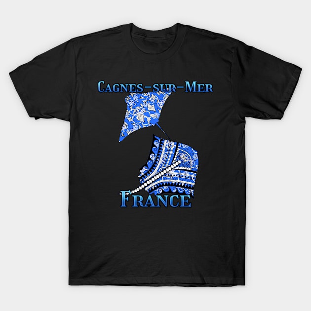 Cagnes-sur-Mer Vacation Tribal Stingrays T-Shirt by macdonaldcreativestudios